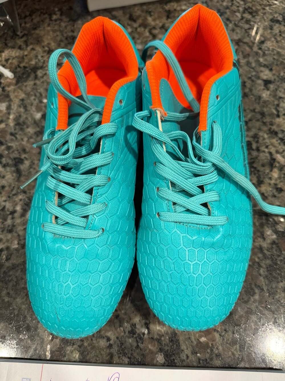 Unbranded Soccer Cleats Teal and Orange Size 5 US